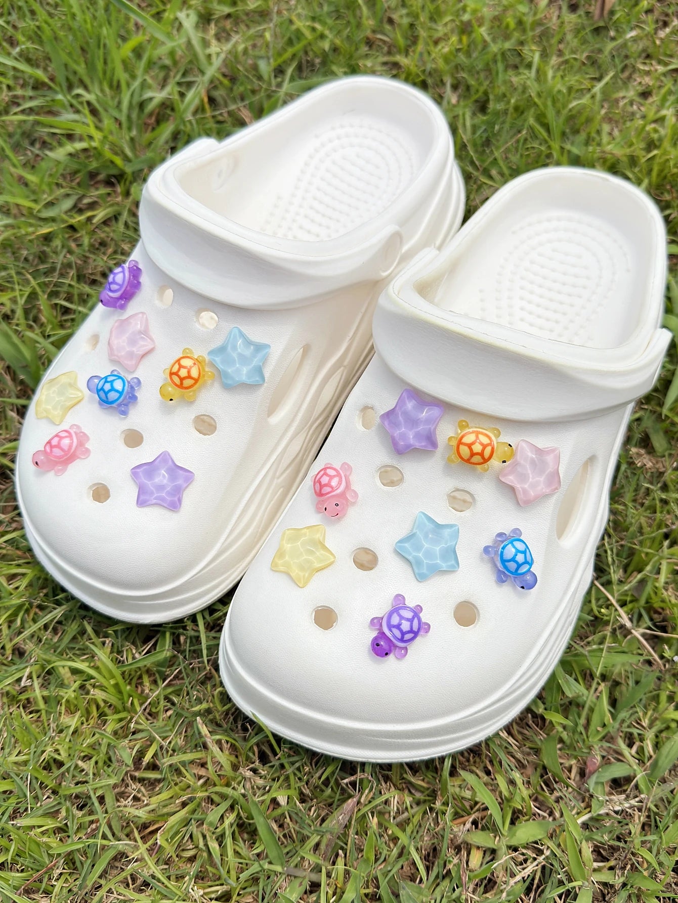 16pcs Colorful Shoe Charms Turtle & Star DIY Decorations