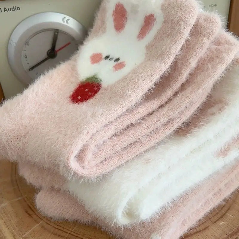 3 Pairs Women Cozy Bunny Winter Socks