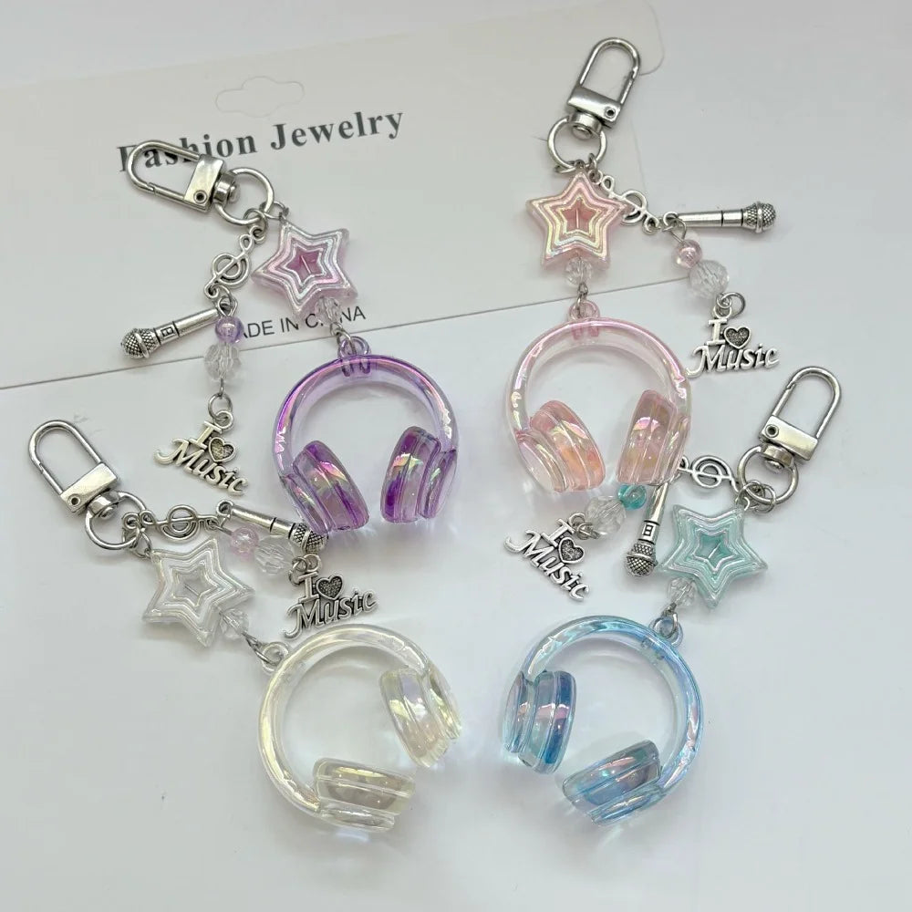 Mini Y2K Headphone Charm Keychain
