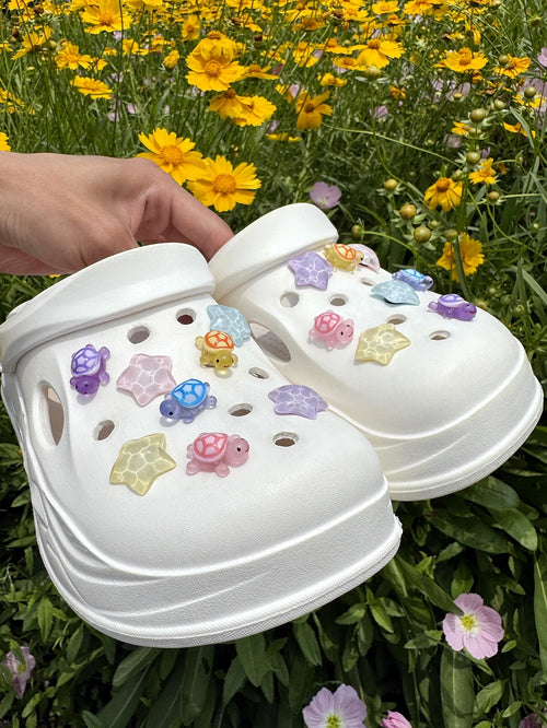 16pcs Colorful Shoe Charms Turtle & Star DIY Decorations